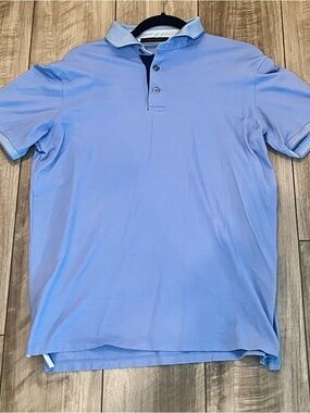 Greyson Men's Sky Blue Polo with Contrast Collar